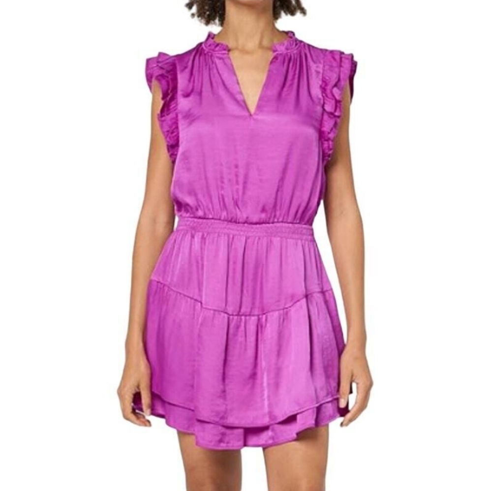 Steve Madden Woman's Prairie Dreams Mini Dress in Magenta Purple. Sz: M
